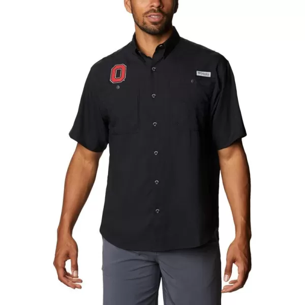 Columbia Mens CLG Tamiami Short Sleeve ShirtOhio State Buckeyes Os  Black