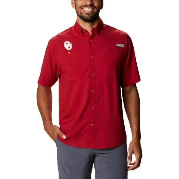 Columbia Mens CLG Tamiami Short Sleeve ShirtOklahoma Sooners Ok  Red Velvet