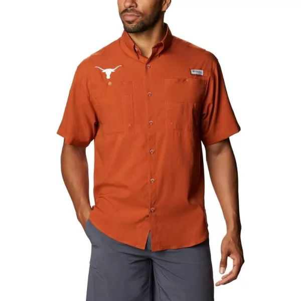 Columbia Mens CLG Tamiami Short Sleeve ShirtTexas Longhorns Tex  Cedar