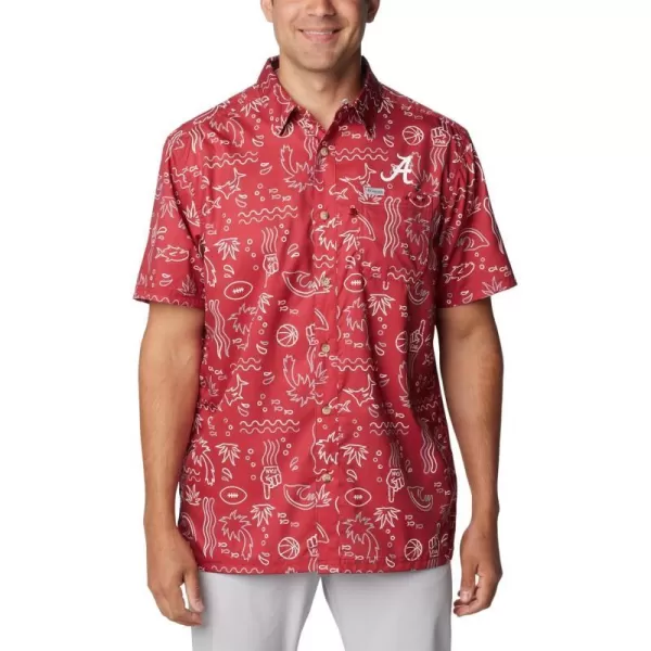 Columbia Mens Collegiate Super Slack Tide ShirtAlabama Crimson Tide Ala  Red Velvet Fish Fan Print