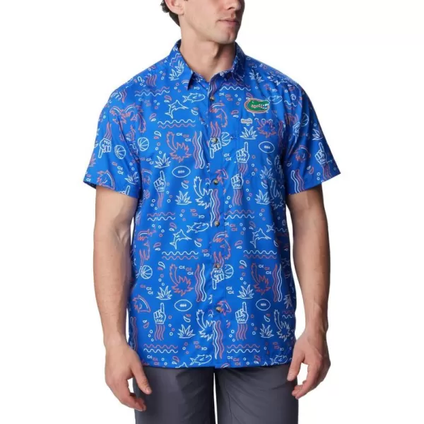 Columbia Mens Collegiate Super Slack Tide ShirtFlorida Gators Fla  Azul Fish Fan Print