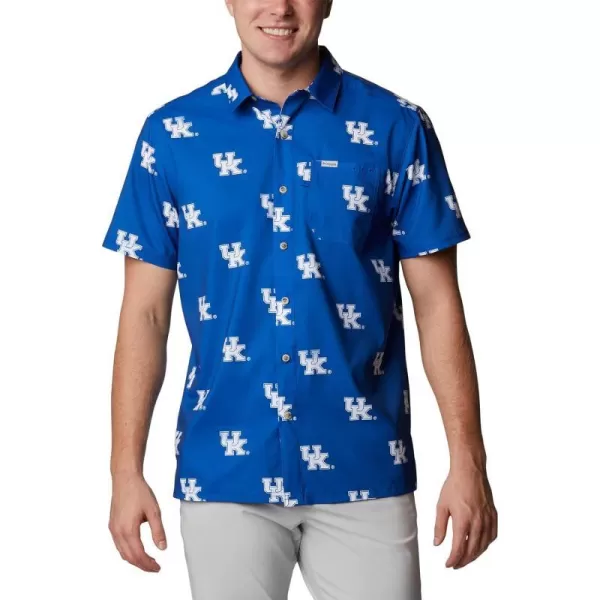 Columbia Mens Collegiate Super Slack Tide ShirtKentucky Wildcats Uk  Azul Logo Print