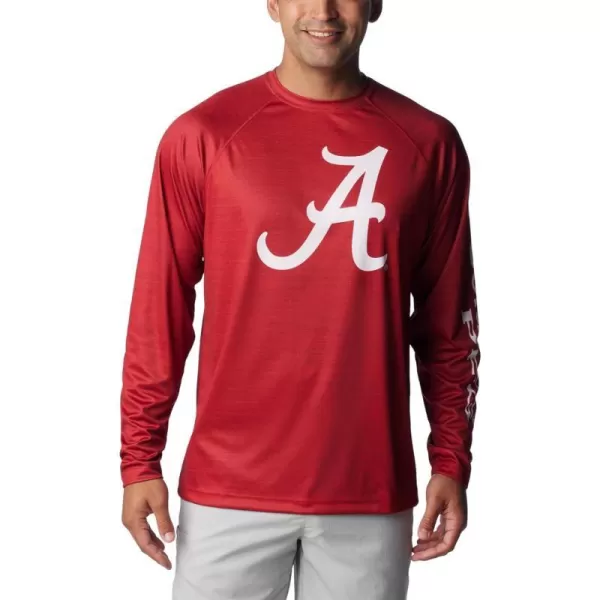 Columbia Mens Collegiate Terminal Tackle Heather Long Sleeve ShirtAla  Red Velvet Heather