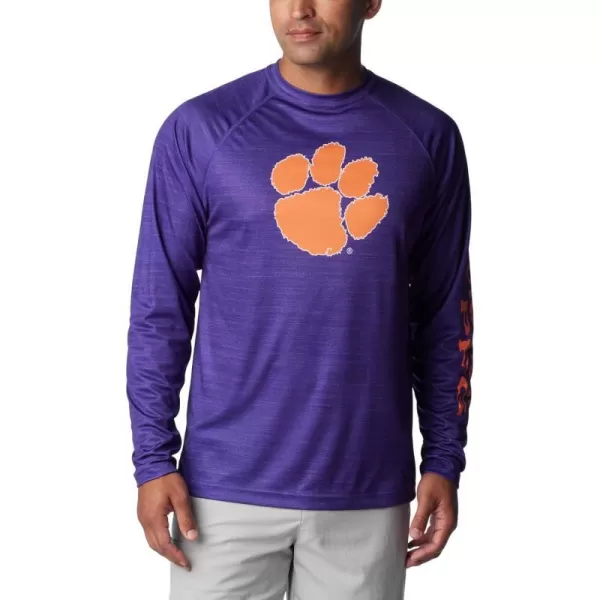 Columbia Mens Collegiate Terminal Tackle Heather Long Sleeve ShirtCle  Vivid Purple Heather