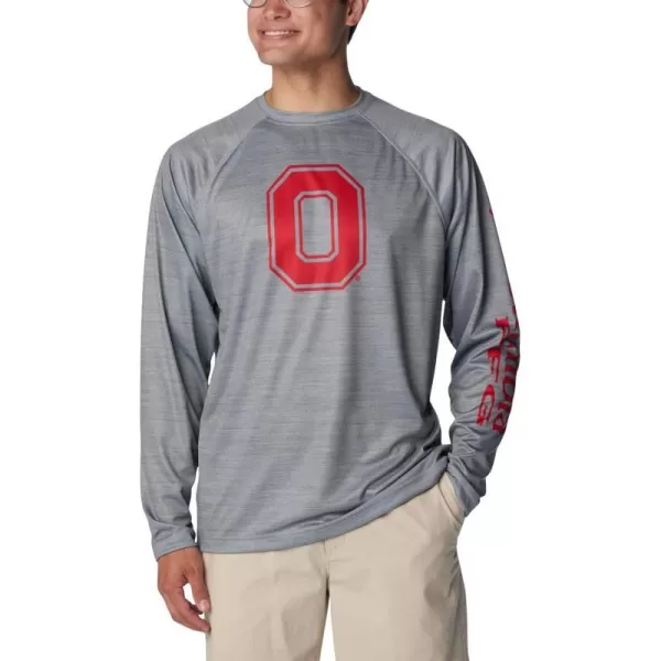 Columbia Mens Collegiate Terminal Tackle Heather Long Sleeve ShirtOs  Columbia Grey Heather