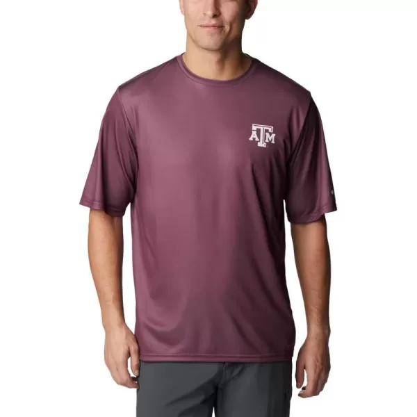 Columbia Mens Collegiate Terminal Tackle SS ShirtTam  Deep Maroon