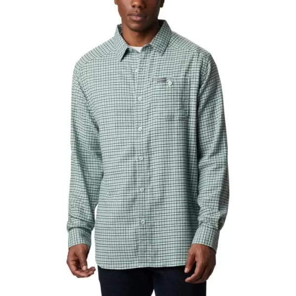 Columbia Mens Cornell Woods Flannel Long Sleeve ShirtAqua Tone Plaid