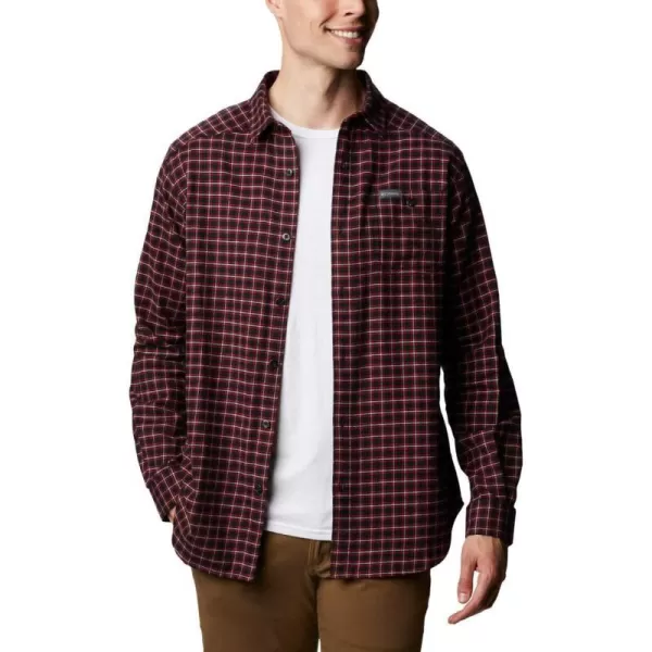 Columbia Mens Cornell Woods Flannel Long Sleeve ShirtBlack Plaid