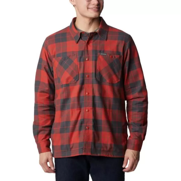 Columbia Mens Cornell Woods Fleece Lined Shirt JacketWarp RedDelta Woodsman Tartan