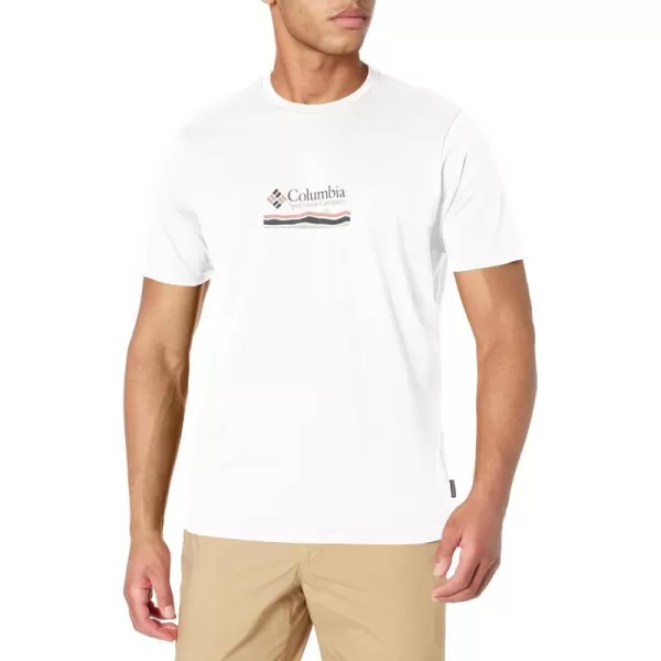 Columbia Mens Explorers Canyon Back Short Sleeve TeeWhiteHeritage Hills