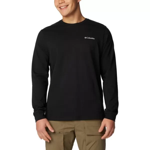 Columbia Mens Explorers Canyon Long Sleeve TShirtBlackRoad Trip Vibes