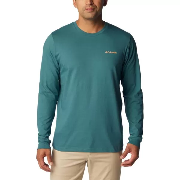 Columbia Mens Explorers Canyon Long Sleeve TShirtCloudburstRoad Trip Vibes