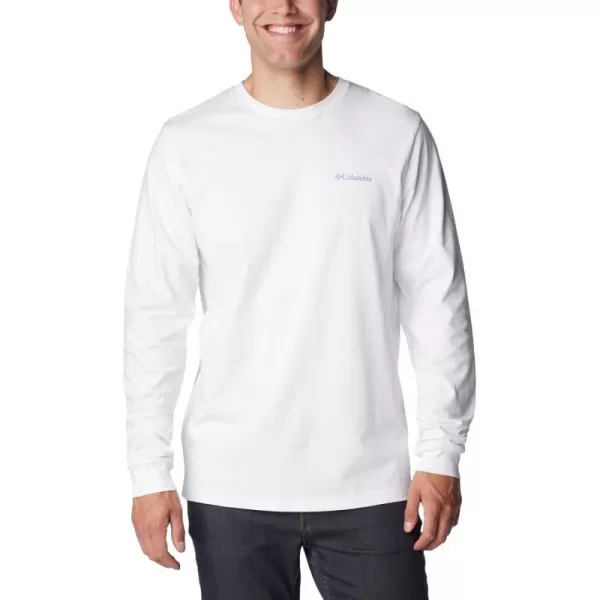 Columbia Mens Explorers Canyon Long Sleeve TShirtWhiteRoad Trip Vibes