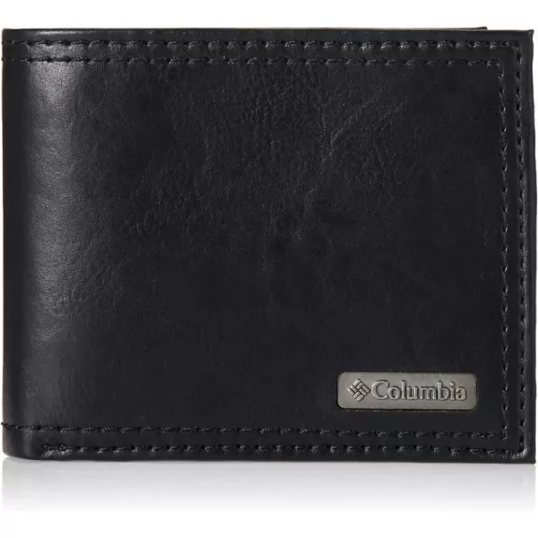 Columbia Mens Extra Capacity Slimfold WalletBlack Plaque