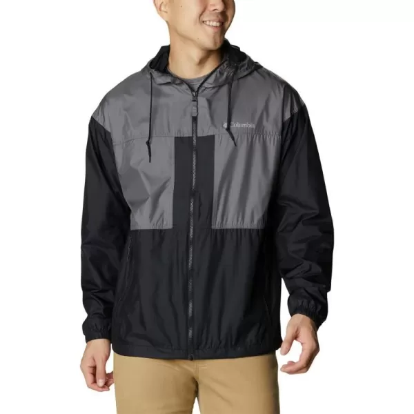 Columbia Mens Flash Challenger Lined WindbreakerBlackCity Grey