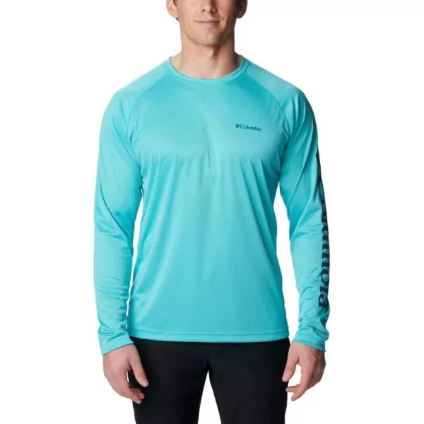 Columbia Mens Fork Stream Heather Long Sleeve ShirtBright Aqua Heather