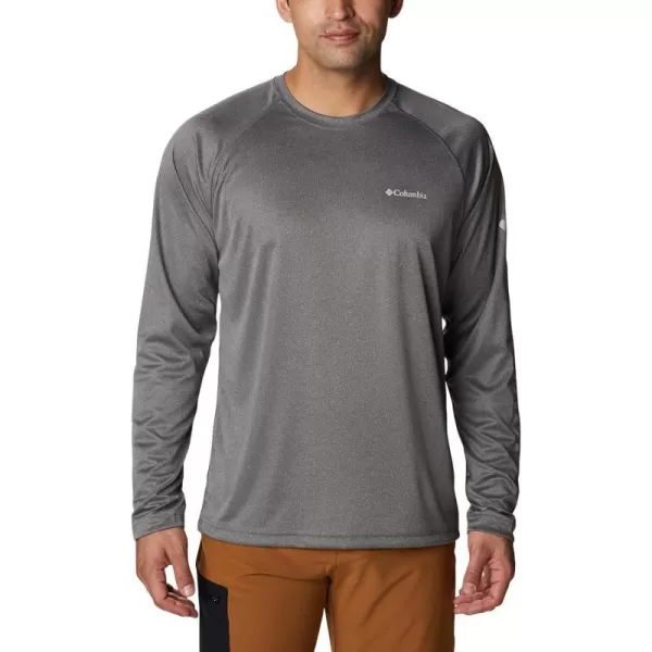 Columbia Mens Fork Stream Heather Long Sleeve ShirtCharcoal HeatherCool Grey Logo