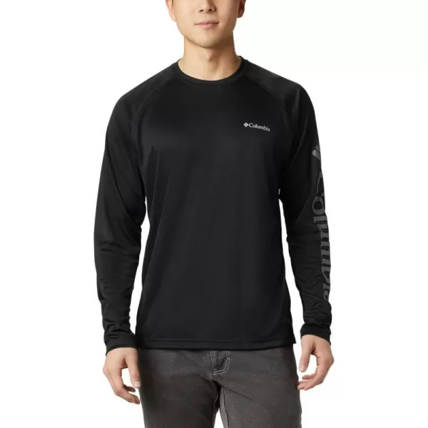 Columbia Mens Fork Stream Long Sleeve ShirtBlackCity Grey Logo