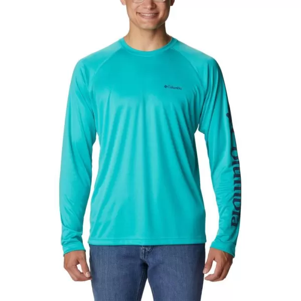 Columbia Mens Fork Stream Long Sleeve ShirtBright Aqua