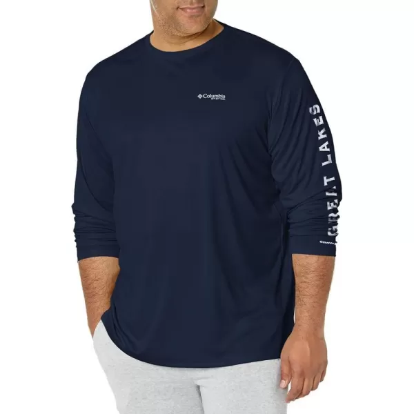 Columbia Mens Fork Stream Long Sleeve ShirtCollegiate NavyGreat Lakes