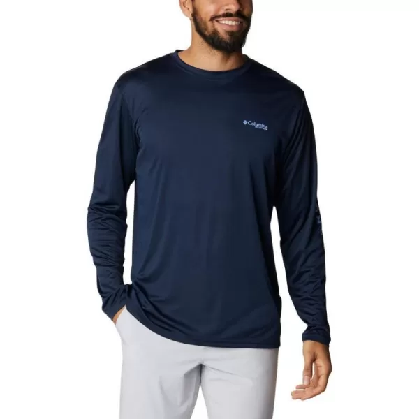 Columbia Mens Fork Stream Long Sleeve ShirtCollegiate NavyNorth Carolina