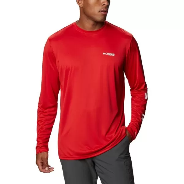 Columbia Mens Fork Stream Long Sleeve ShirtRed SparkUsa