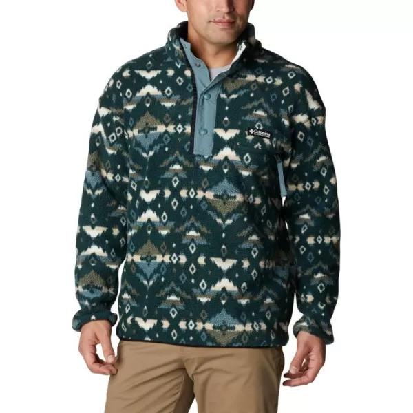 Columbia Mens Helvetia Half Snap FleeceSpruce Rocky Mountain Print