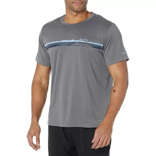 Columbia Mens Hike Graphic Short Sleeve TeeCity GreyStreamlined Graphic