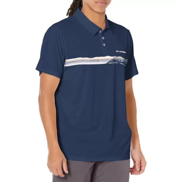 Columbia Mens Hike Novelty PoloCollegiate Navy