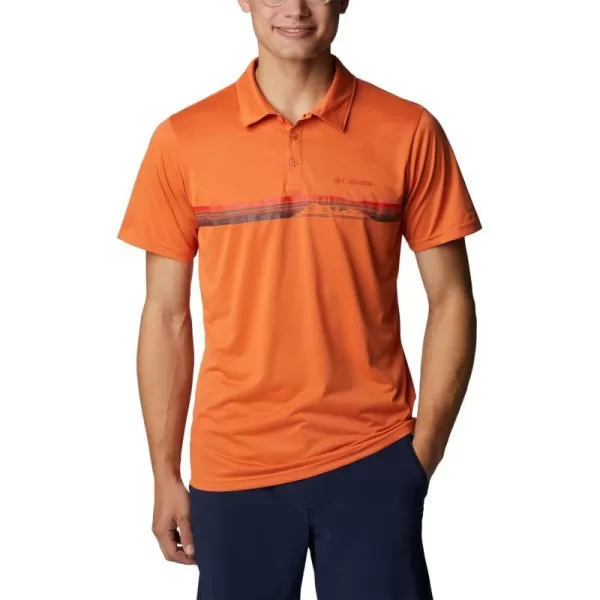 Columbia Mens Hike Novelty PoloDesert Orange