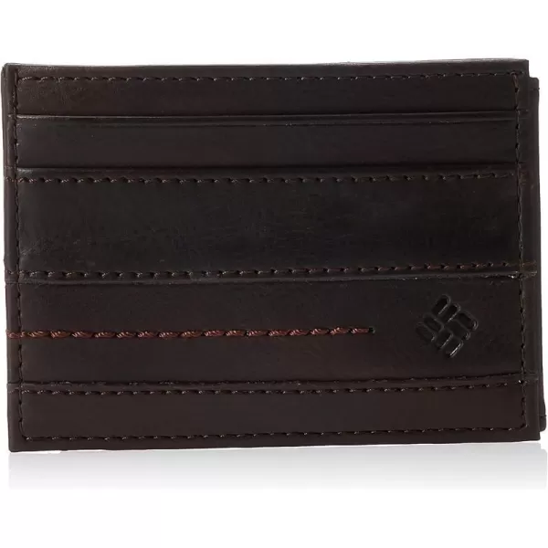 Columbia Mens Leather Front Pocket Wallet Card Holder for TravelBrown Casual