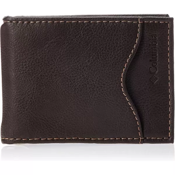 Columbia Mens Leather Front Pocket Wallet Card Holder for TravelMerino Brown