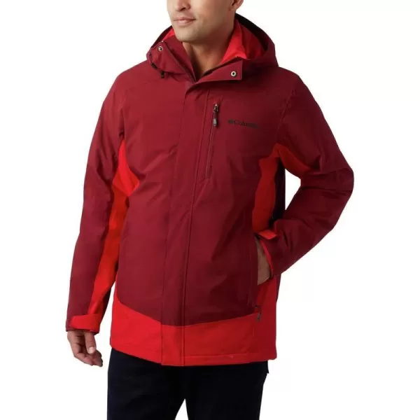 Columbia Mens Lhotse Iii Interchange JacketRed JasperMountain Red