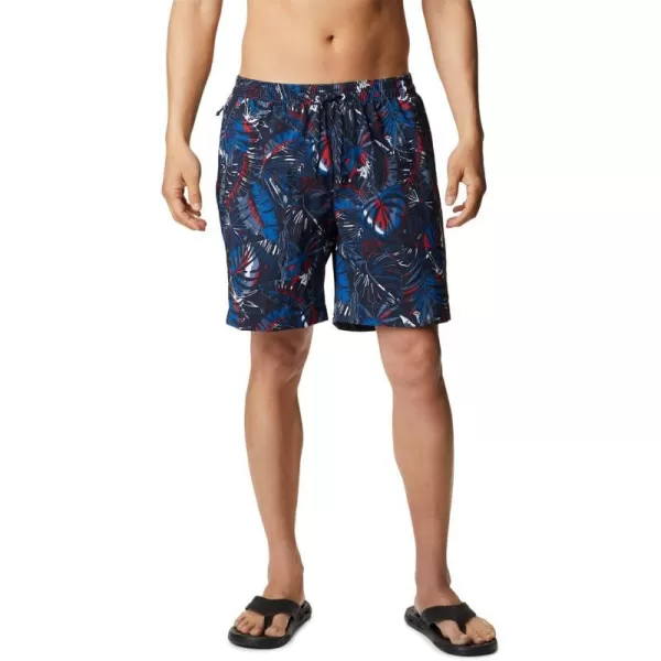 Columbia Mens M Summerdry ShortBright Indigo King Palm Multi