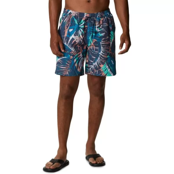 Columbia Mens M Summerdry ShortDark Mountain King Palm Multi