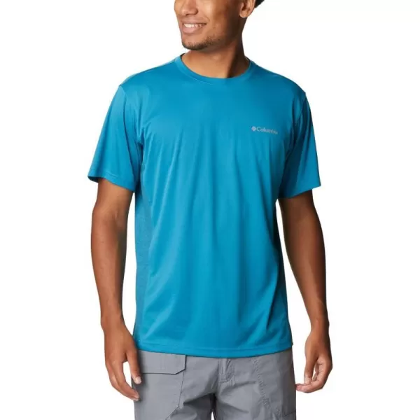 Columbia Mens M Zero Ice CirroCool Ss ShirtDeep MarineDeep Marine Heather