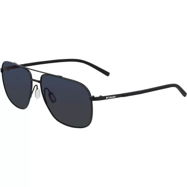 Columbia Mens Mist Trail Pilot SunglassesMatte BlackBlue Mirror Lens