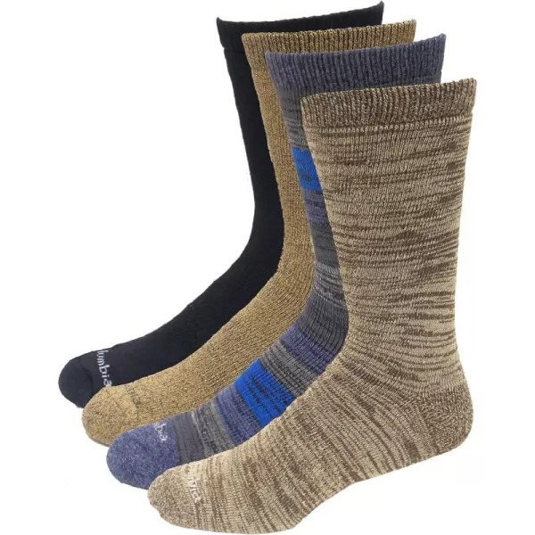 Columbia Mens Moisture Control Crew Socks 4PackNavyBlackDye