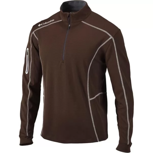 Columbia Mens OmniWick Shotgun Long Sleeve 14 Zip PulloverBrown