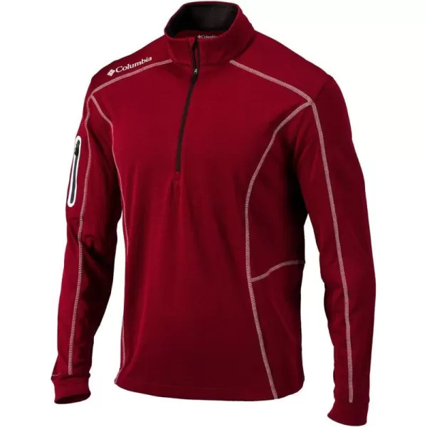 Columbia Mens OmniWick Shotgun Long Sleeve 14 Zip PulloverGarnet