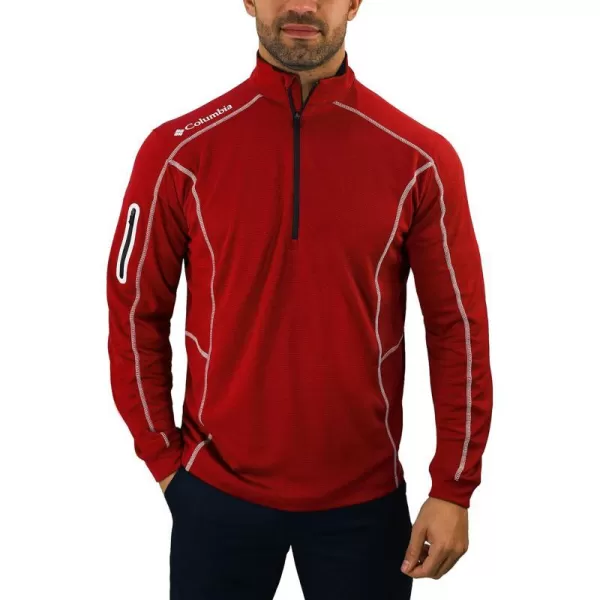 Columbia Mens OmniWick Shotgun Long Sleeve 14 Zip PulloverIntense Red