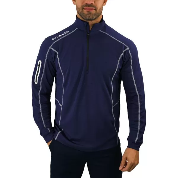 Columbia Mens OmniWick Shotgun Long Sleeve 14 Zip PulloverNavy