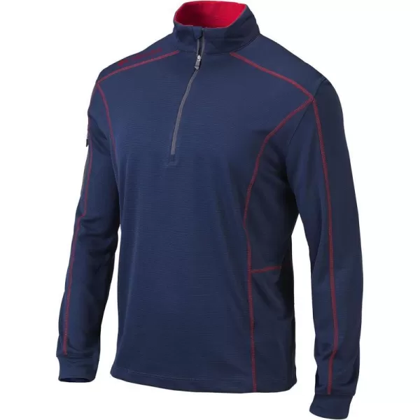 Columbia Mens OmniWick Shotgun Long Sleeve 14 Zip PulloverNavyRed