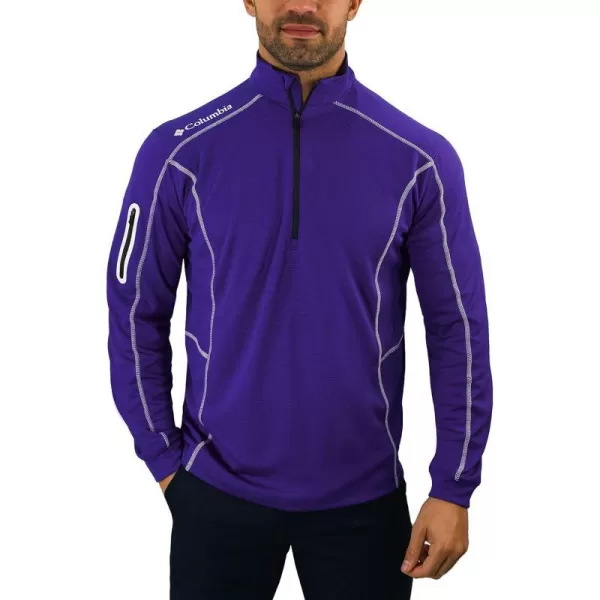 Columbia Mens OmniWick Shotgun Long Sleeve 14 Zip PulloverPurple