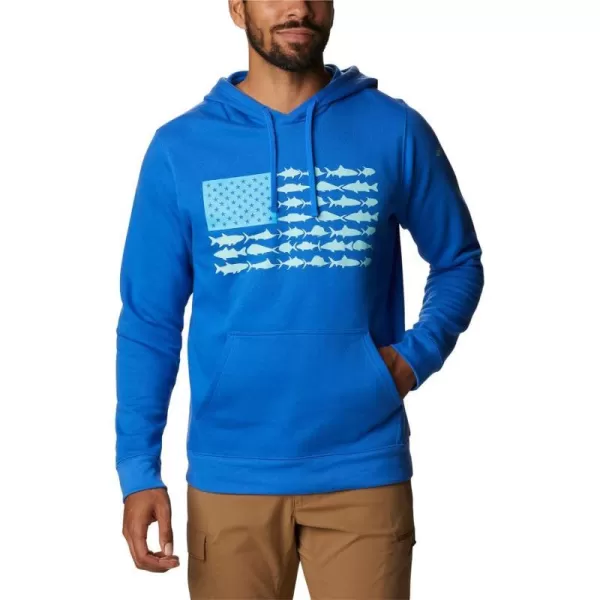 Columbia Mens PFG Fish Flag Ii HoodieBlue MacawGulf Stream Usa