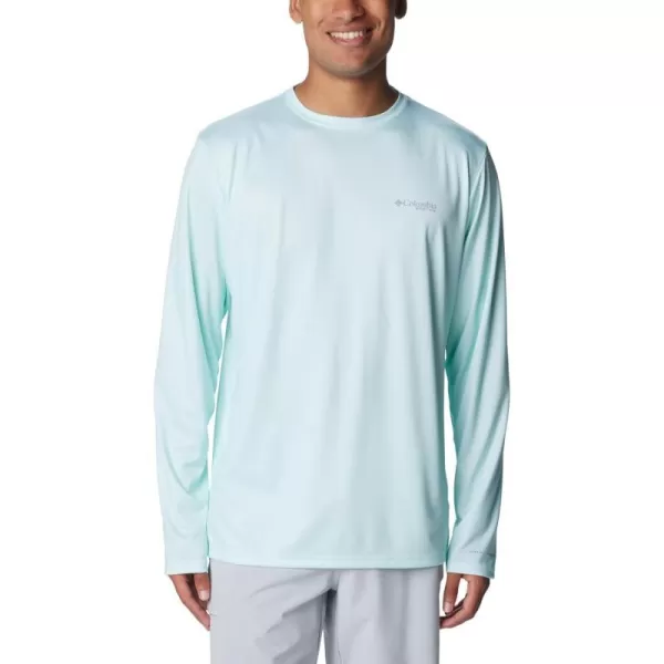 Columbia Mens PFG Terminal Tackle Fish Flag Long Sleeve Fishing ShirtIcy MornCanyon Blue