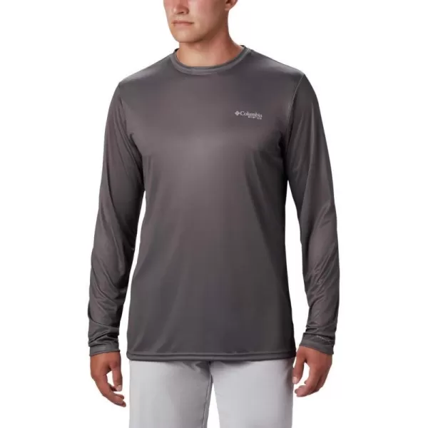 Columbia Mens PFG Terminal Tackle Global Compass Long Sleeve Sun ProtectionCity GreyJade Lime