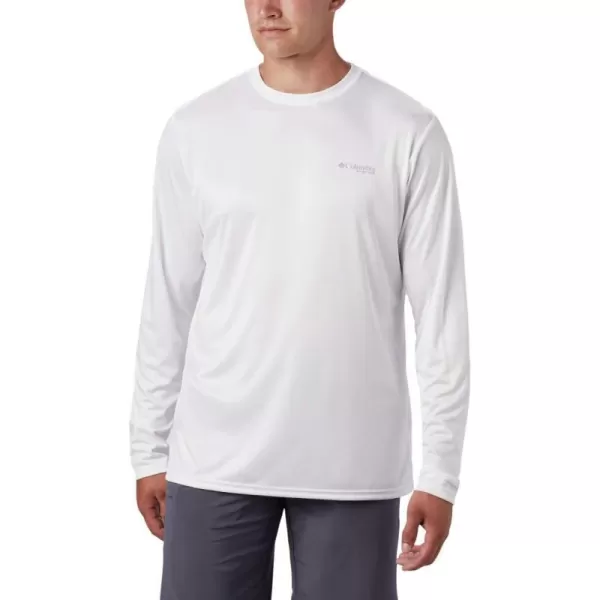 Columbia Mens PFG Terminal Tackle Global Compass Long Sleeve Sun ProtectionWhite