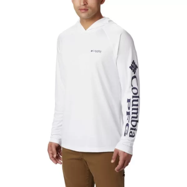 Columbia Mens PFG Terminal Tackle HoodieWhiteNightshade Logo