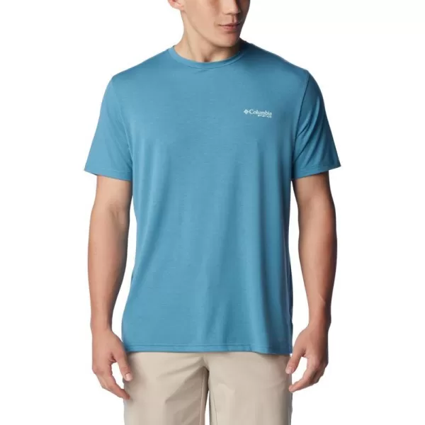 Columbia Mens PFG Triangle Fill Tech Tee Short SleeveCanyon BlueElements Graphic